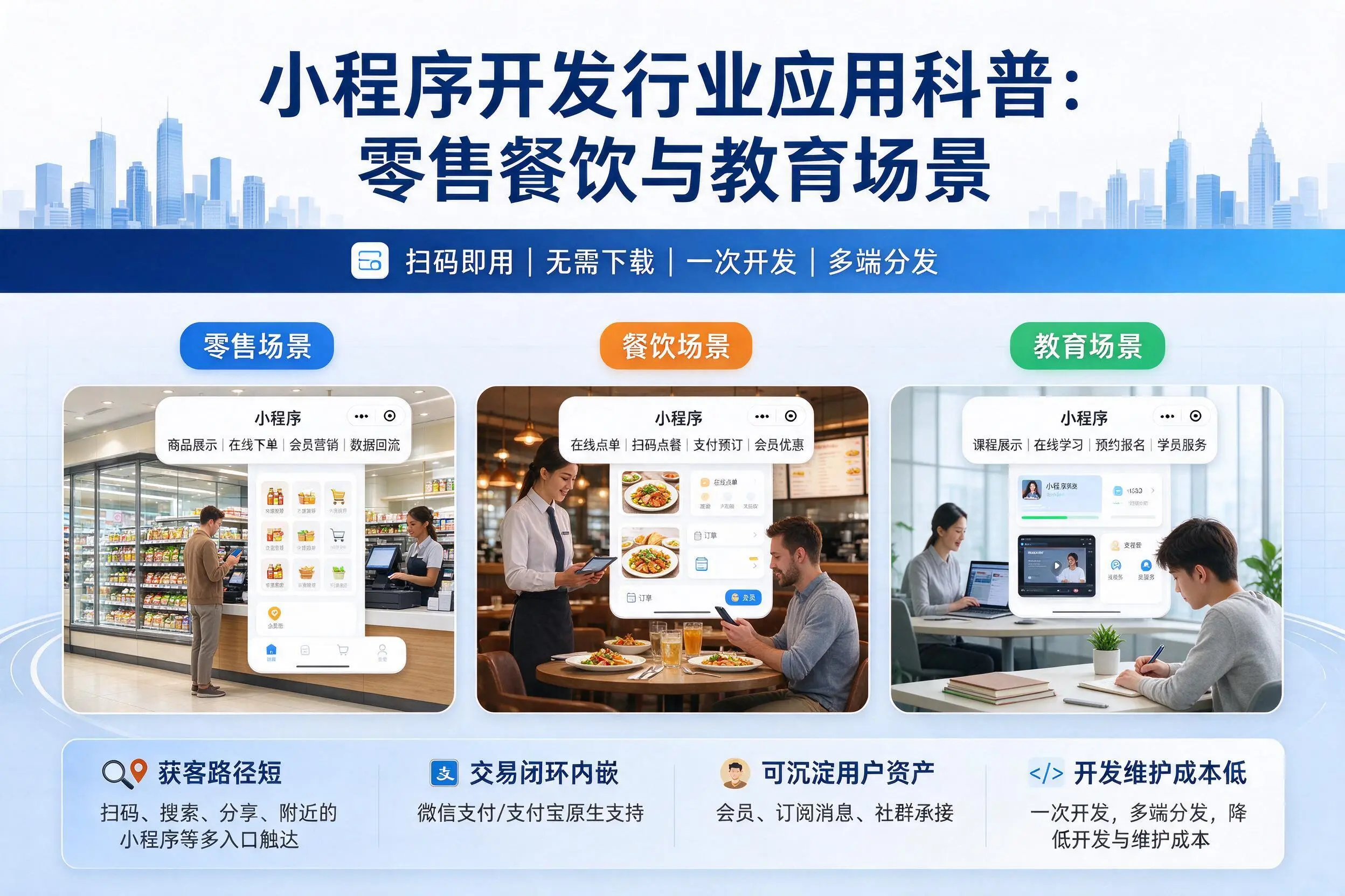 湖北小程序开发行业应用科普：零售餐饮与教育场景