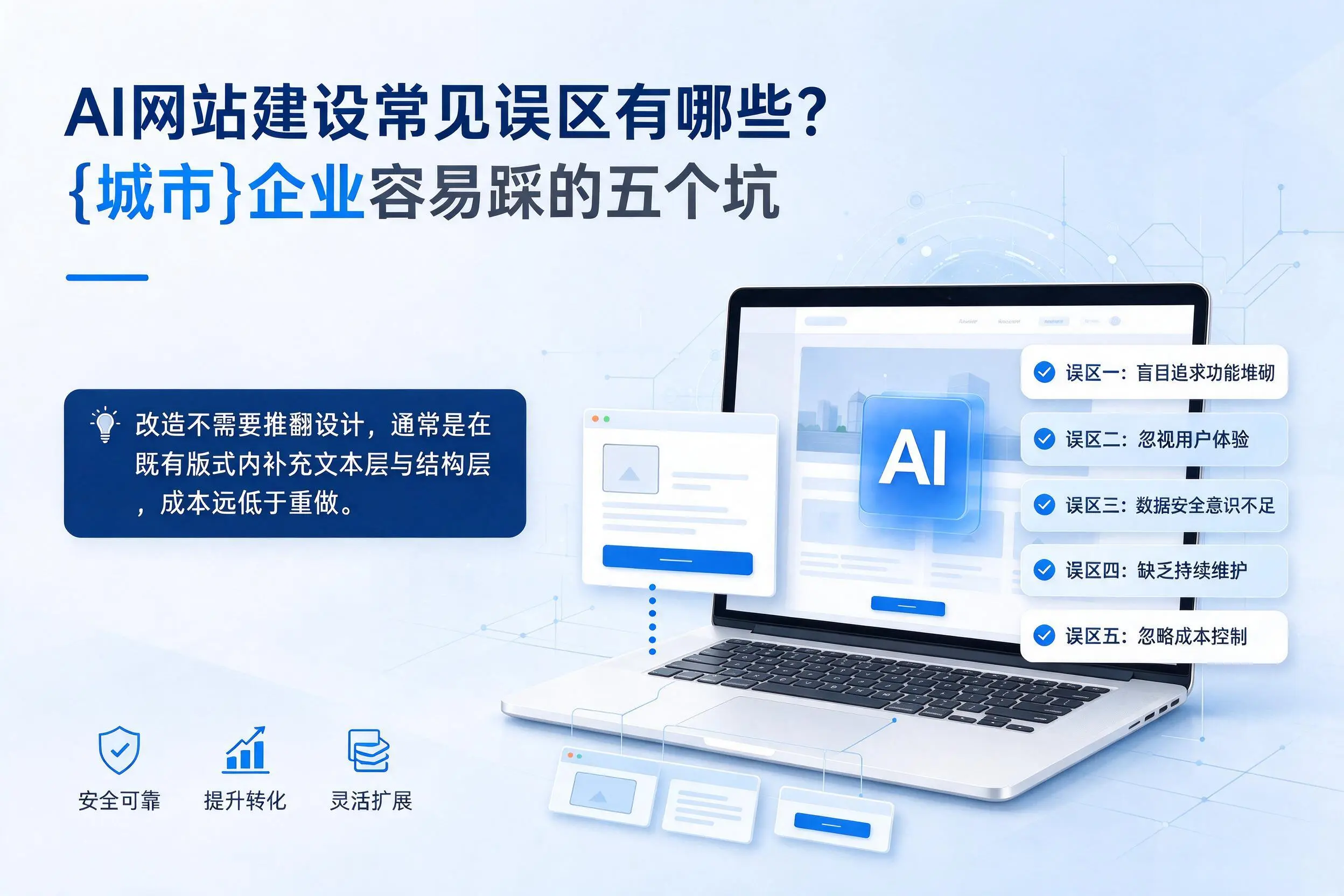 AI网站建设常见误区有哪些？湖北企业容易踩的五个坑