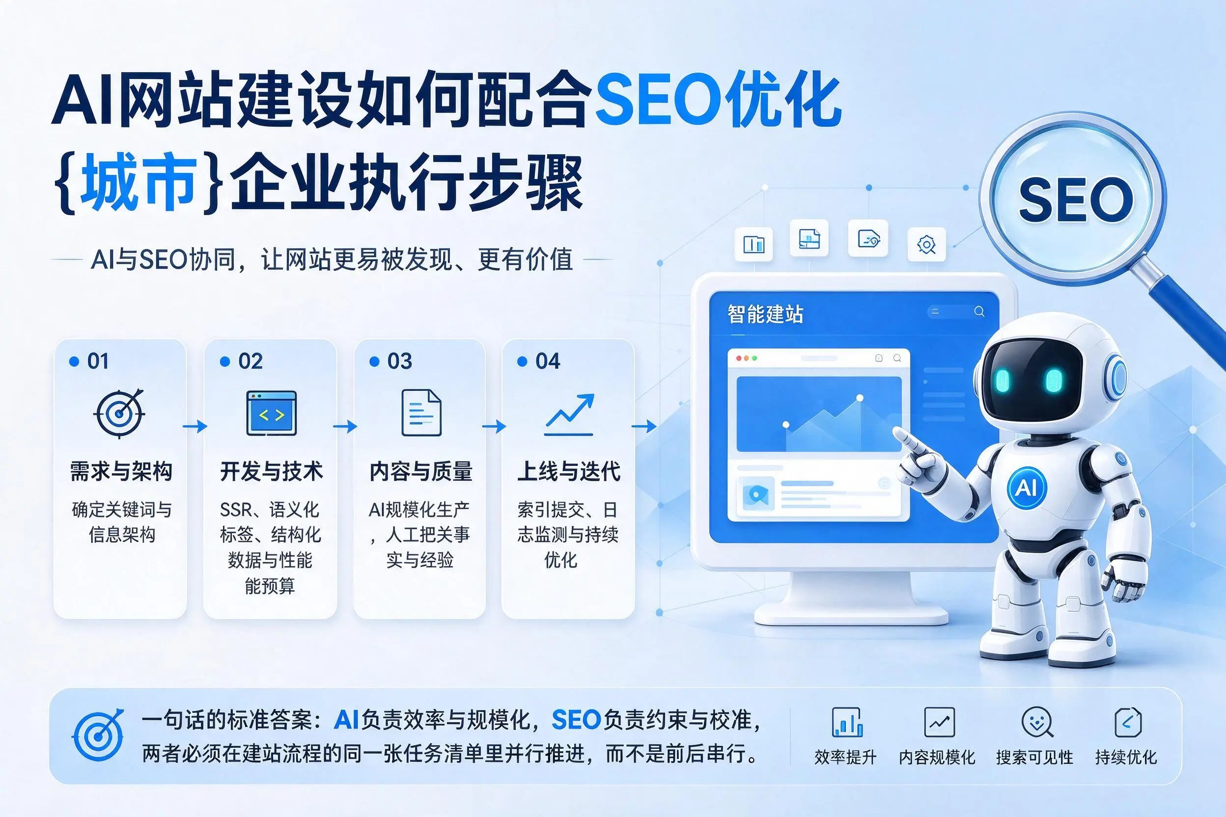 AI网站建设如何配合SEO优化，湖北企业执行步骤