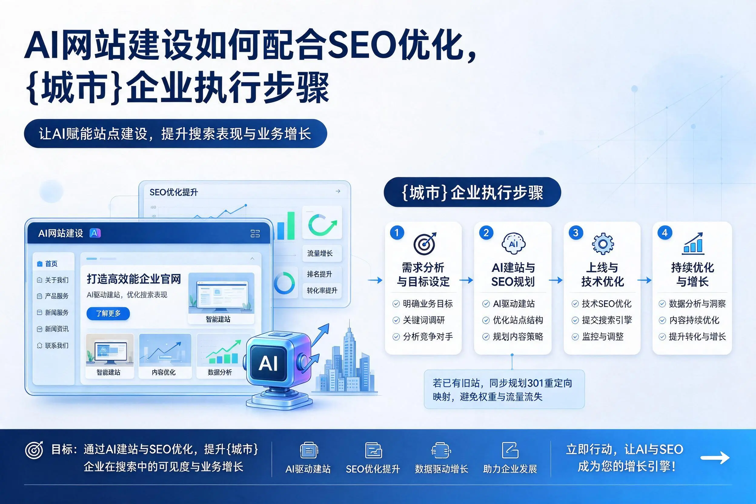 AI网站建设如何配合SEO优化，湖北企业执行步骤