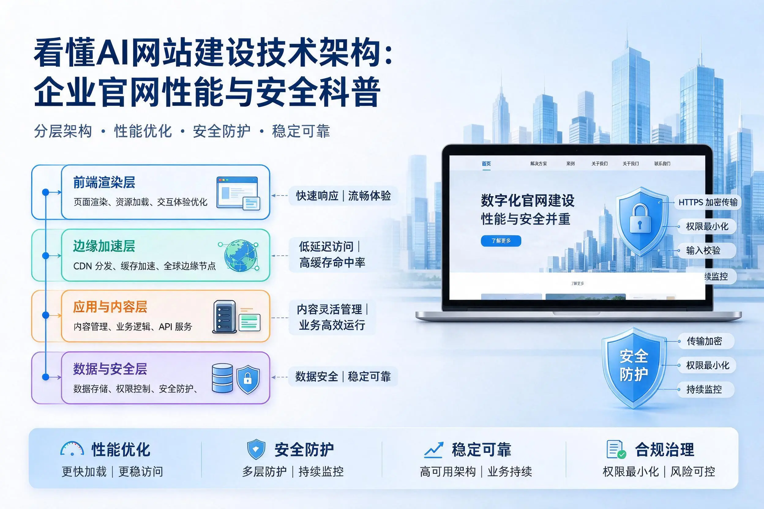 看懂AI网站建设技术架构:湖北企业官网性能与安全科普