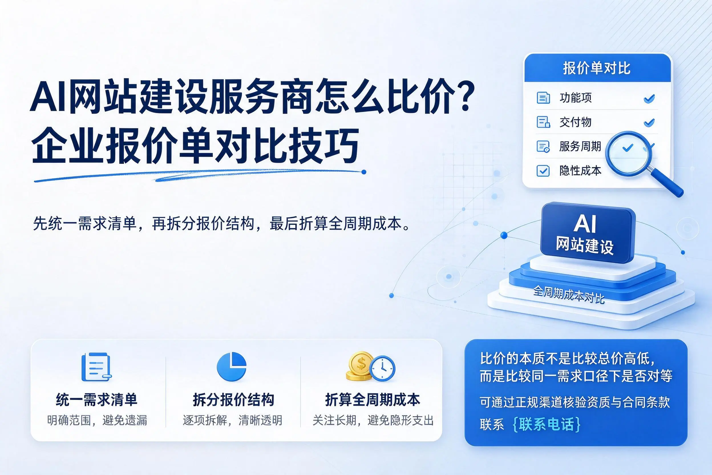 AI网站建设服务商怎么比价？湖北企业报价单对比技巧