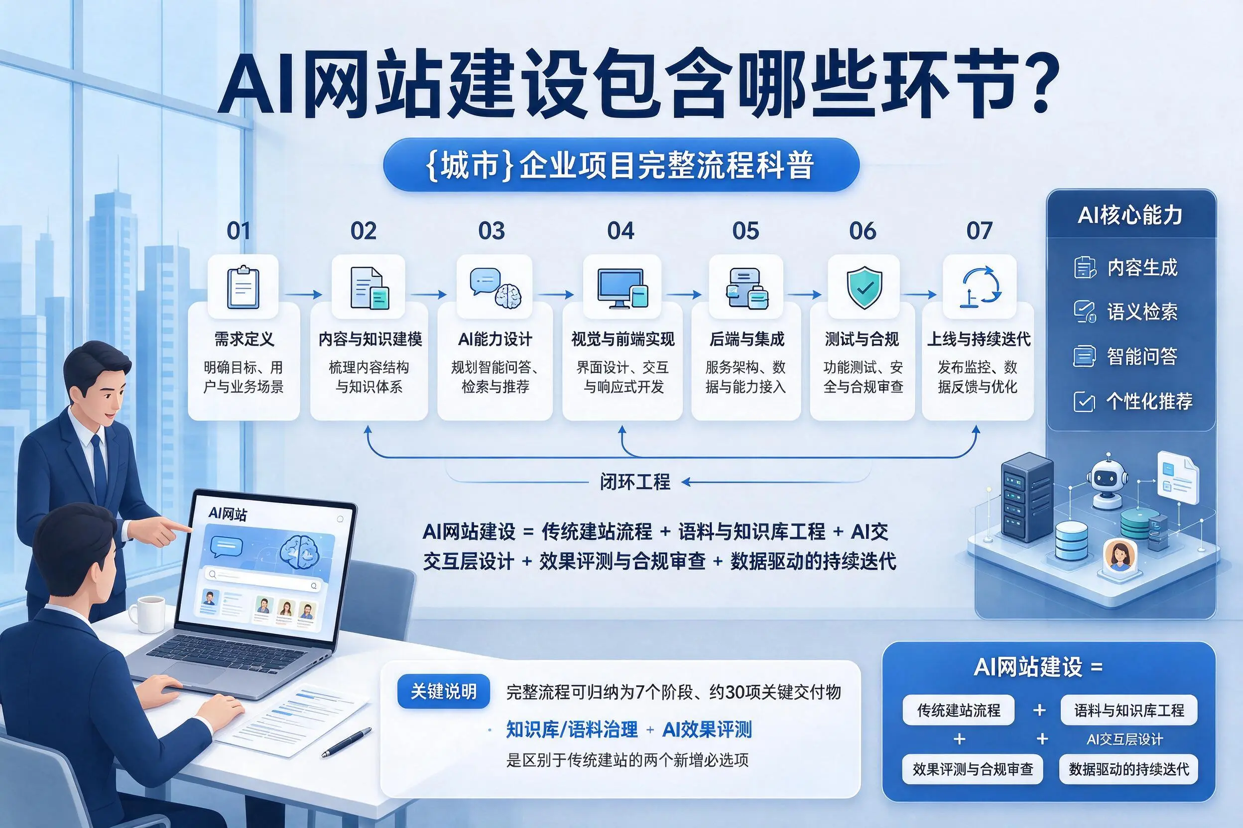 AI网站建设包含哪些环节？湖北企业项目完整流程科普