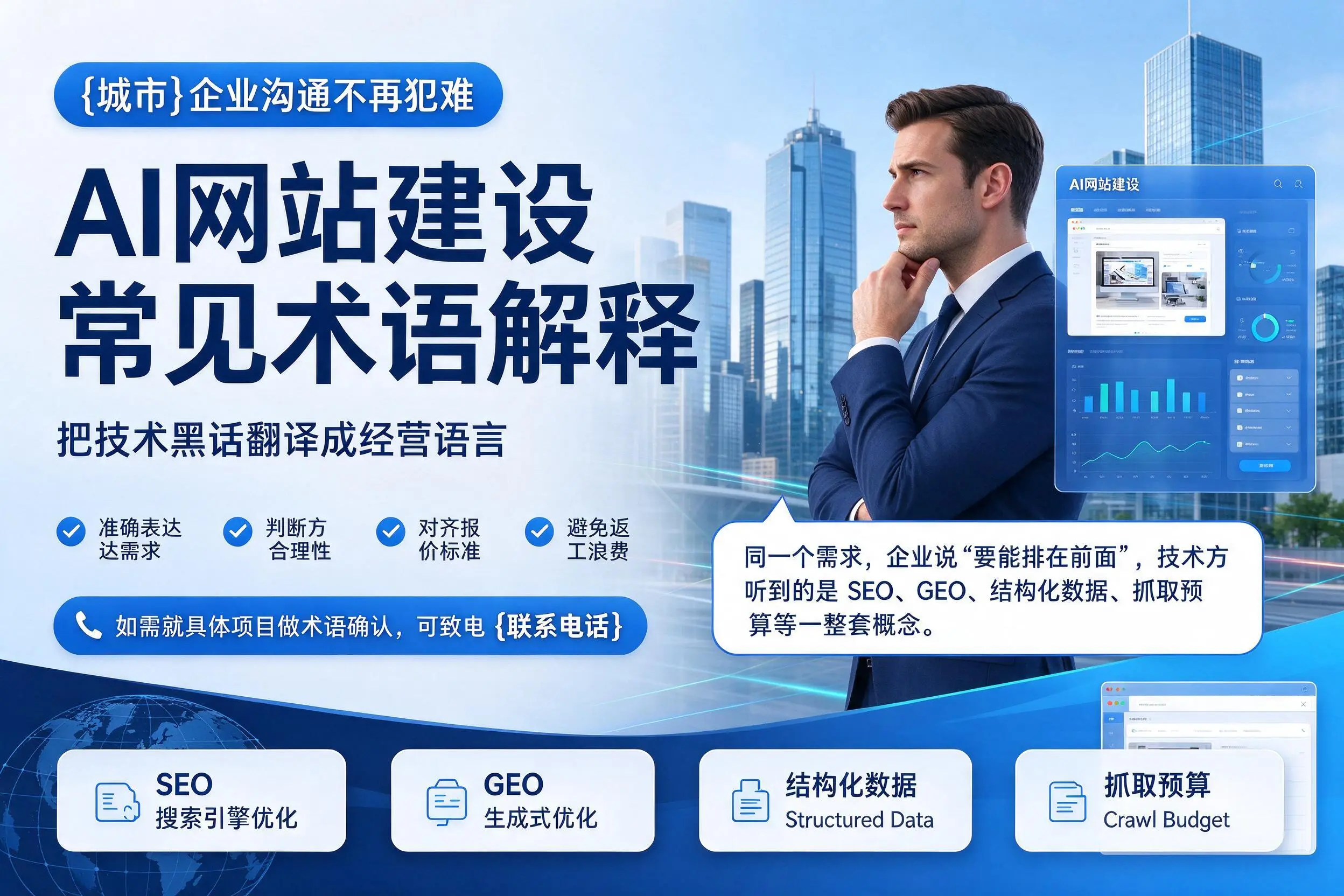 AI网站建设常见术语解释，湖北企业沟通不再犯难