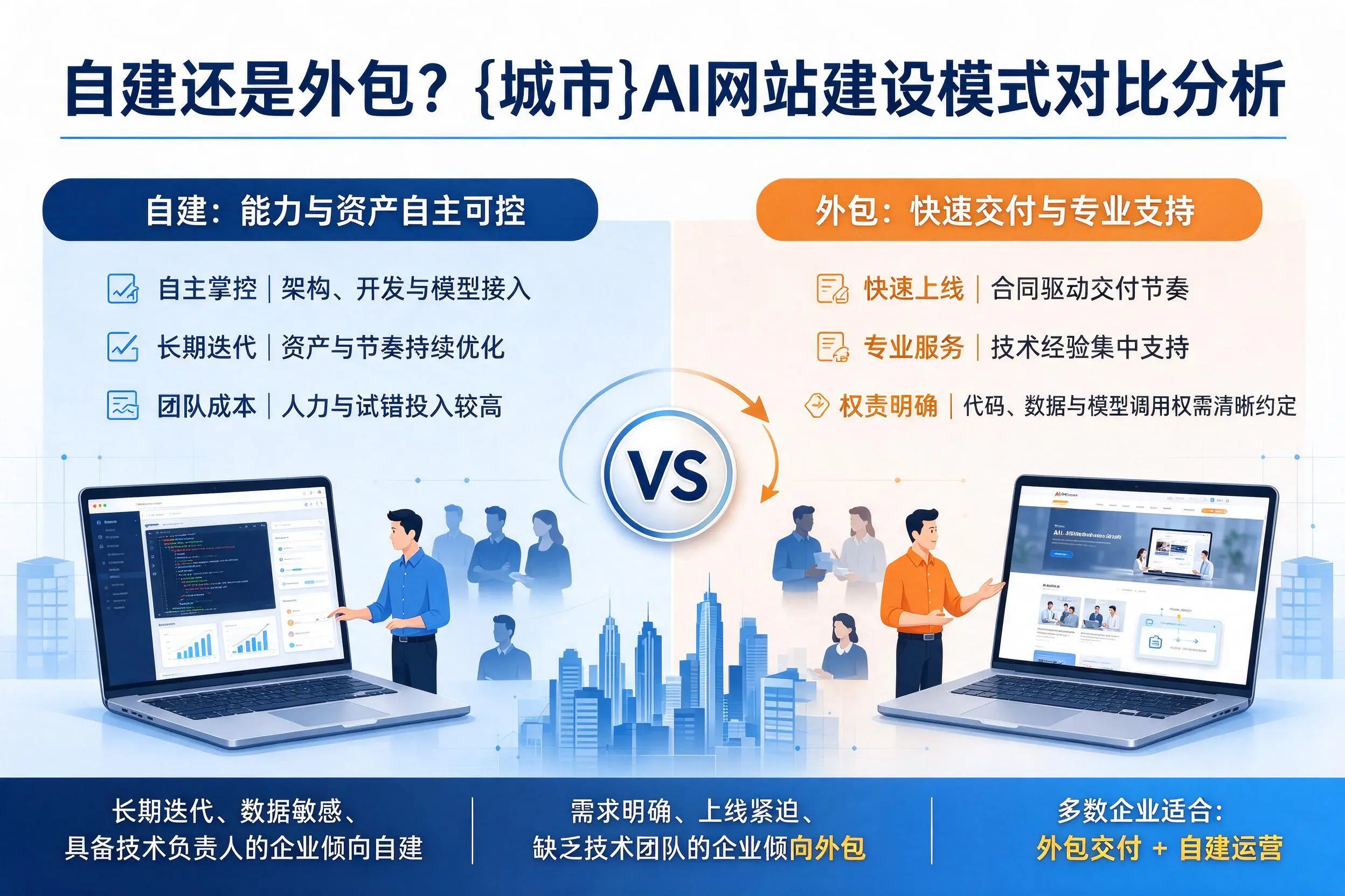 自建还是外包?湖北AI网站建设模式对比分析